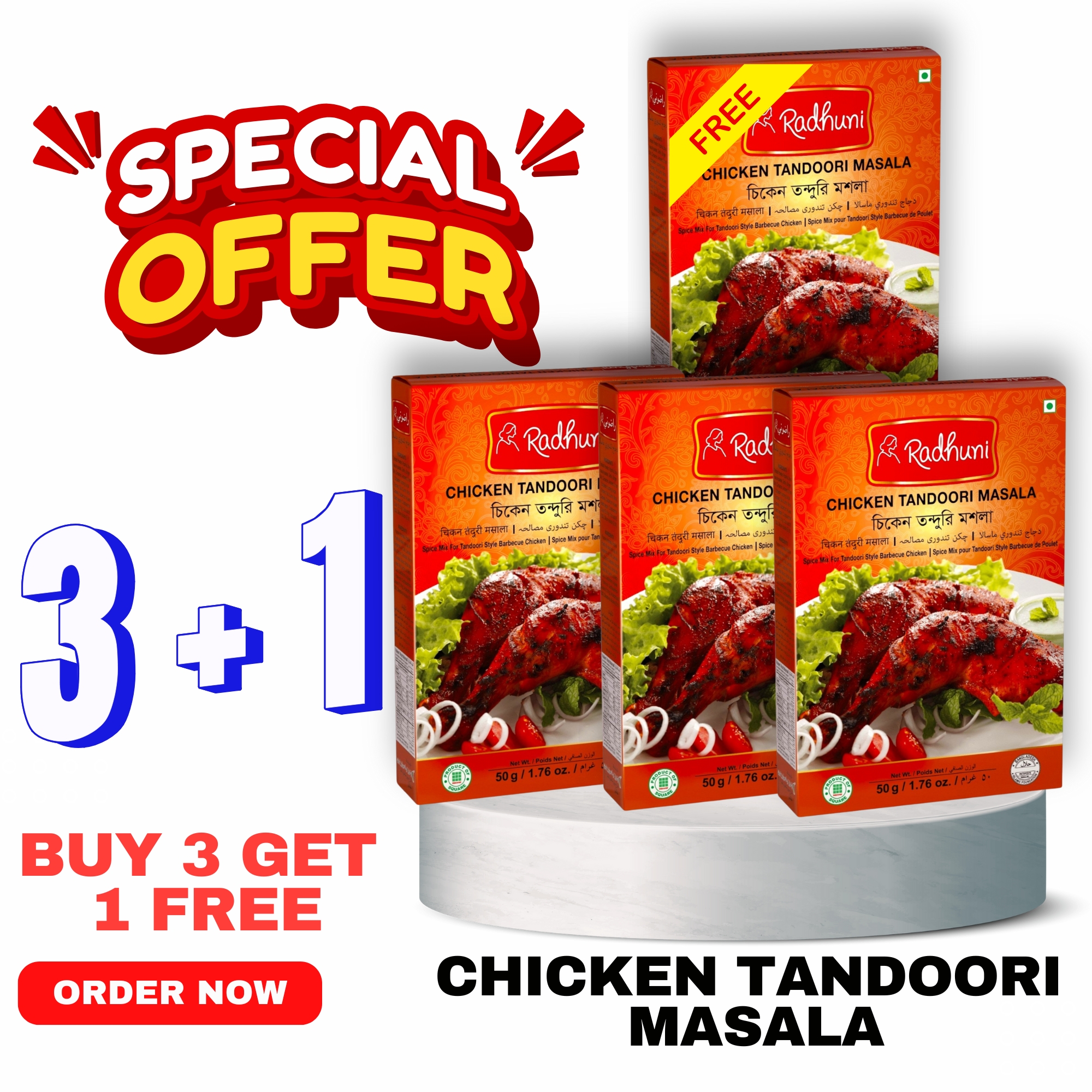 Chicken Tandoori Masala Buy 3 Get 1 Free