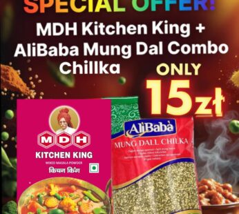 SPECIAL OFFER MDH KITCHEN KING+ALIBABA MUNG DAL CHILKA 500G – ONLY 15ZL